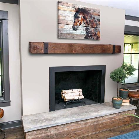 rustic iron mantel straps